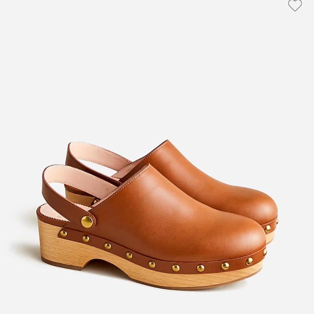 J. Crew Convertible Leather Clogs Rich Oak Size 8.5